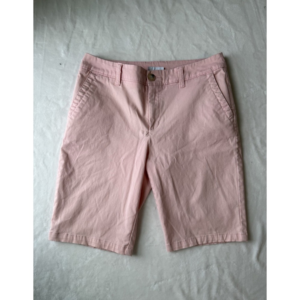 Liz Claiborne Women Shorts Size 4 Bubblegum Pink Cotton Stretch Bermuda Preppy